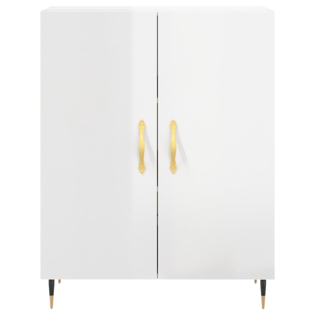 vidaXL Highboard High Gloss White 69.5x34x180 cm Engineered Wood