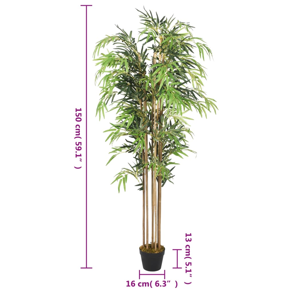 vidaXL Artificial Bamboo Tree 1095 Leaves 150 cm Green
