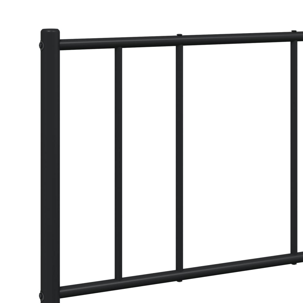 vidaXL Metal Bed Frame without Mattress with Footboard Black 140x190 cm