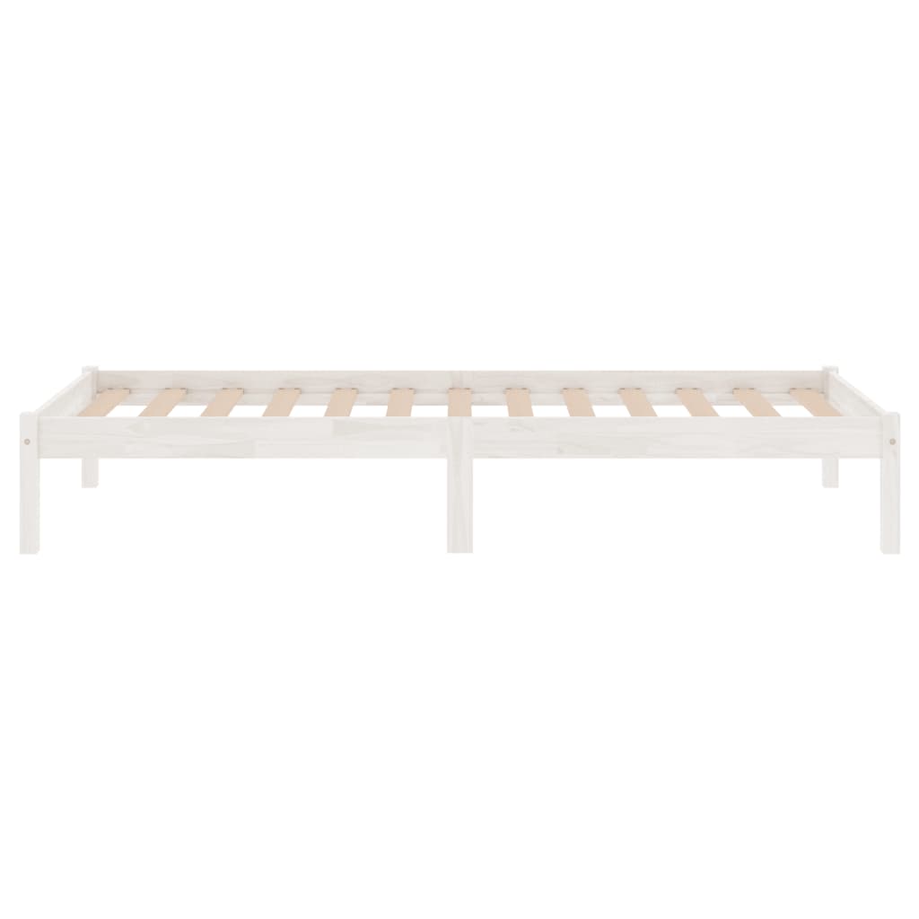 vidaXL Bed Frame without Mattress White Solid Wood Small Single