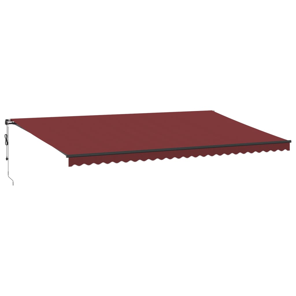 vidaXL Automatic Retractable Awning with LEDs Burgundy 600x350 cm