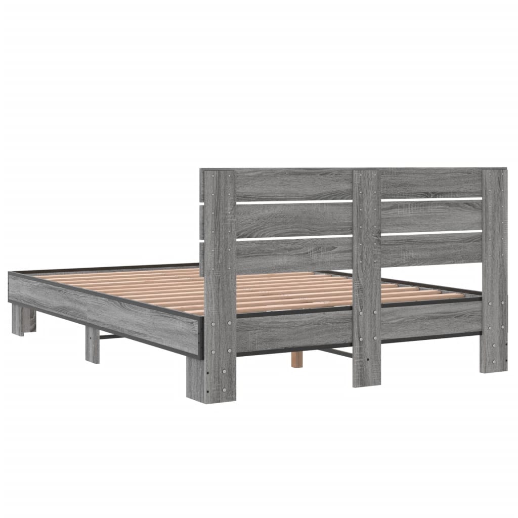 vidaXL Bed Frame without Mattress Grey Sonoma 120x200 cm