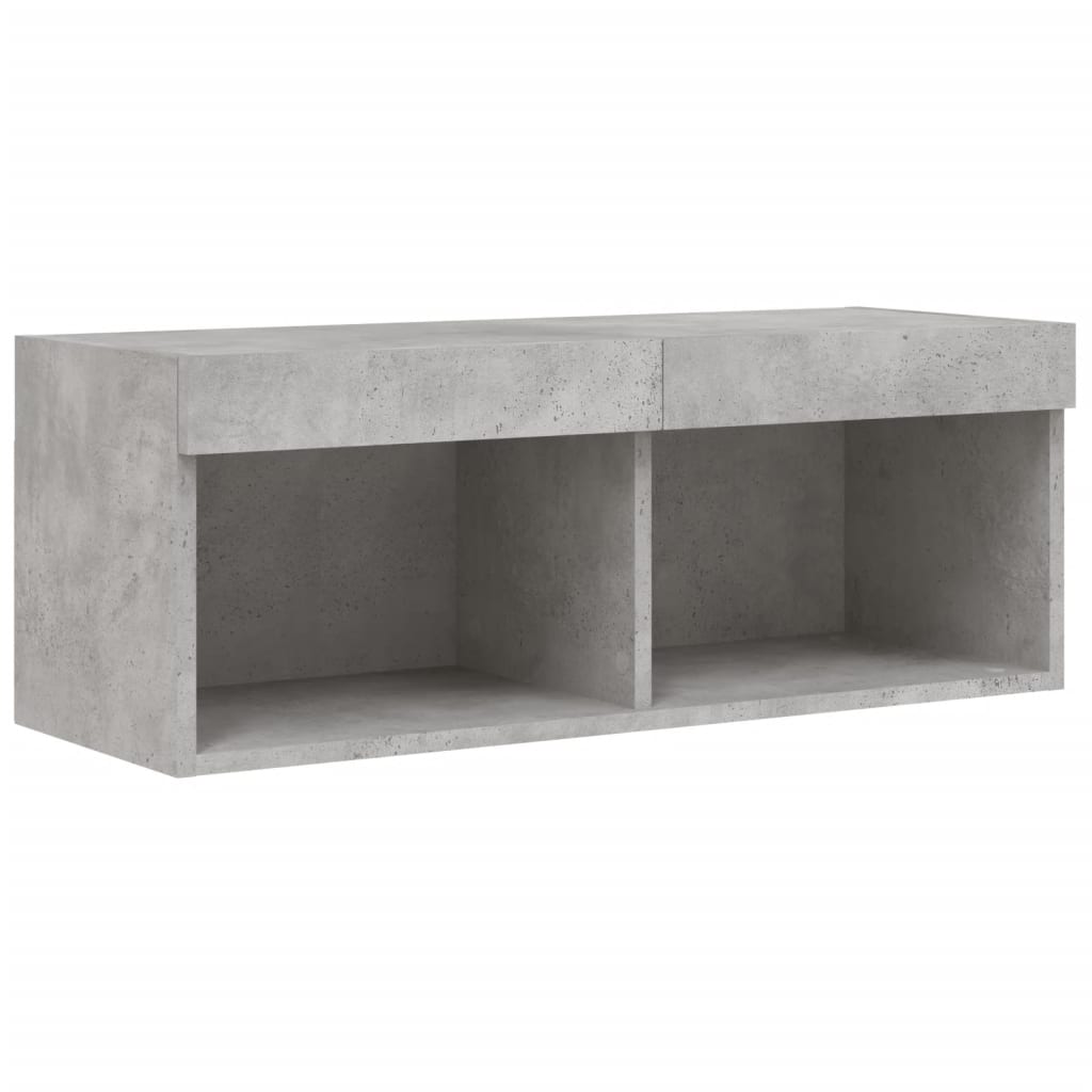 vidaXL TV Cabinet with LED Lights Concrete Grey 80x30x30 cm