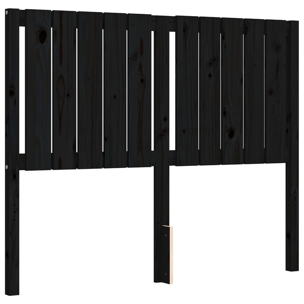 vidaXL Bed Frame without Mattress Black Small Double Solid Wood Pine