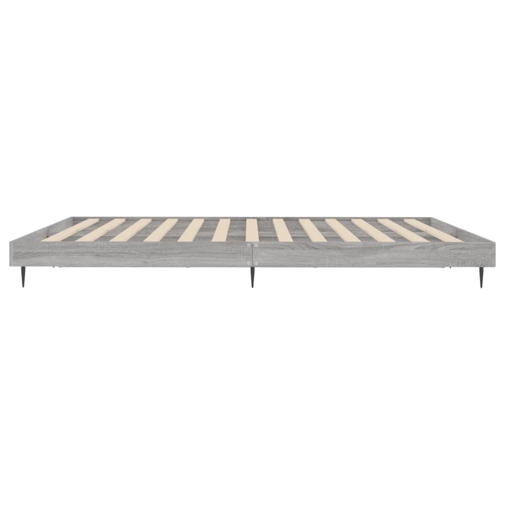 vidaXL Bed Frame without Mattress Grey Sonoma 140x200 cm Engineered Wood