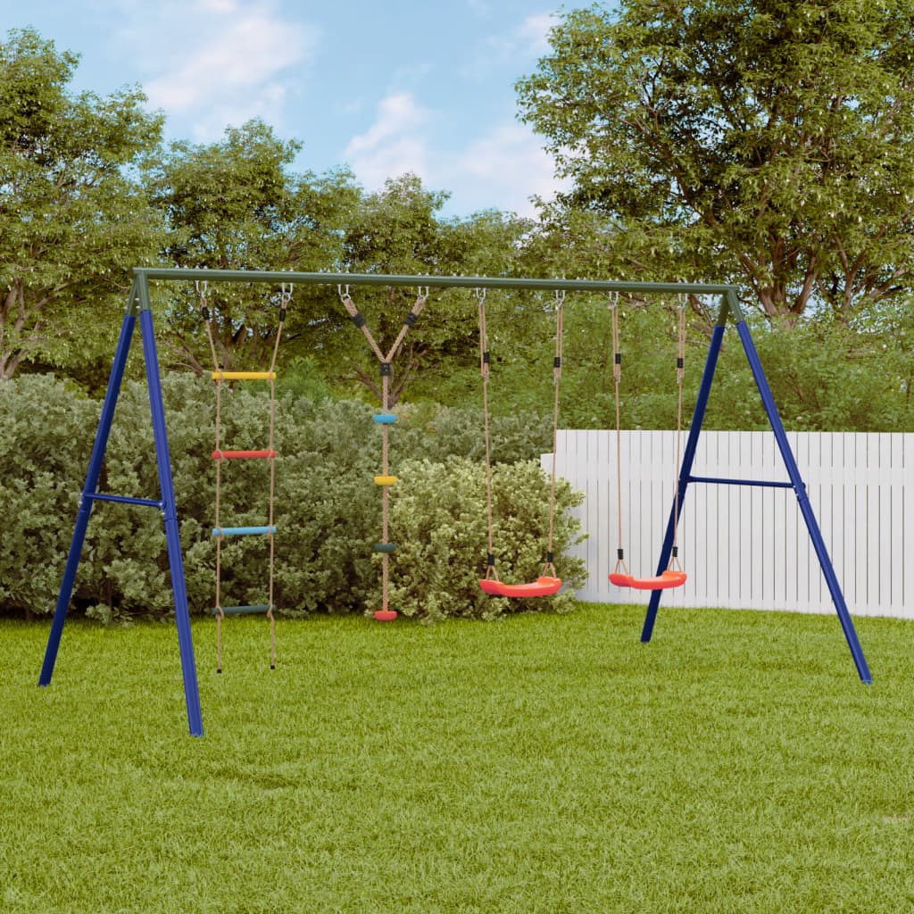 vidaXL Outdoor Swing Set with Swings. Ladder. Disc Swing