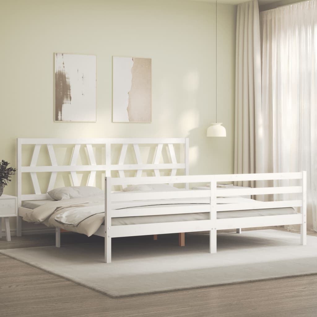 vidaXL Bed Frame without Mattress White 200x200 cm Solid Wood