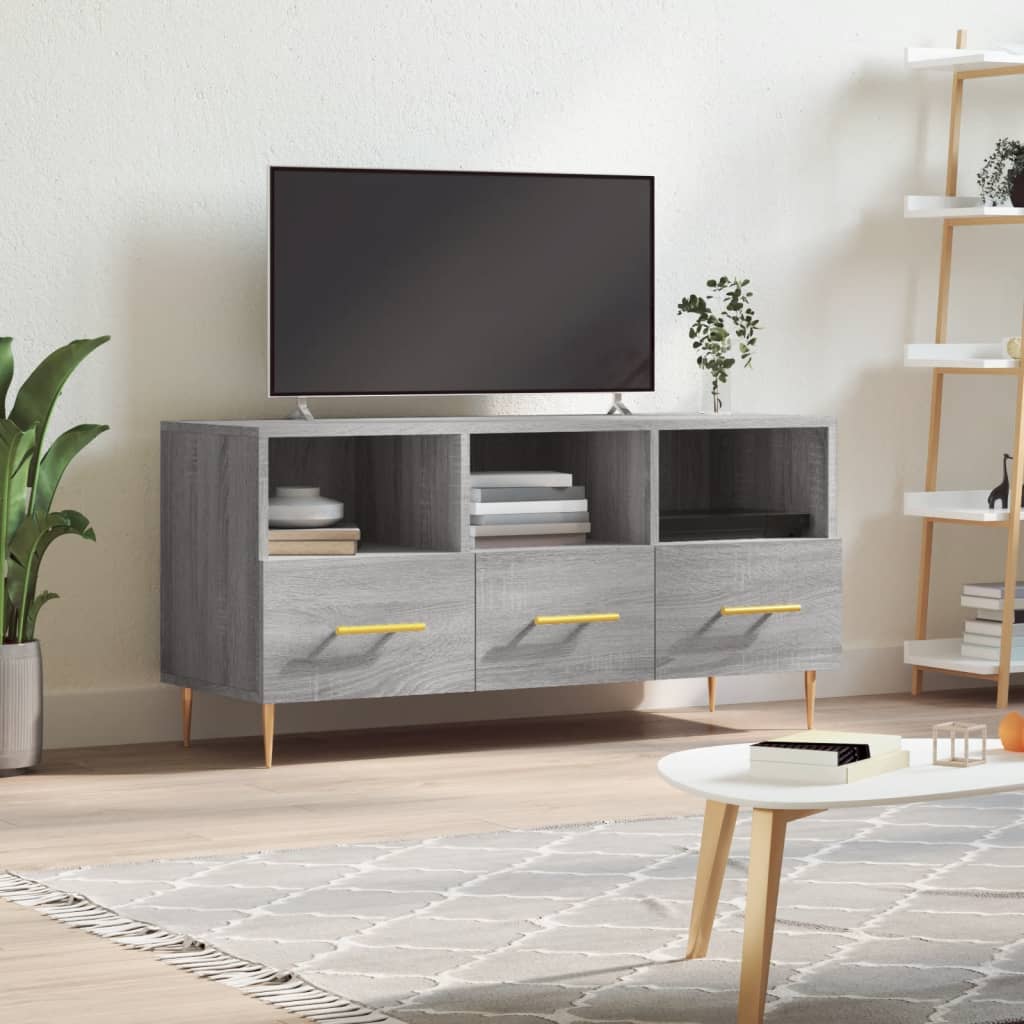 vidaXL TV Cabinet Grey Sonoma 102x36x50 cm Engineered Wood