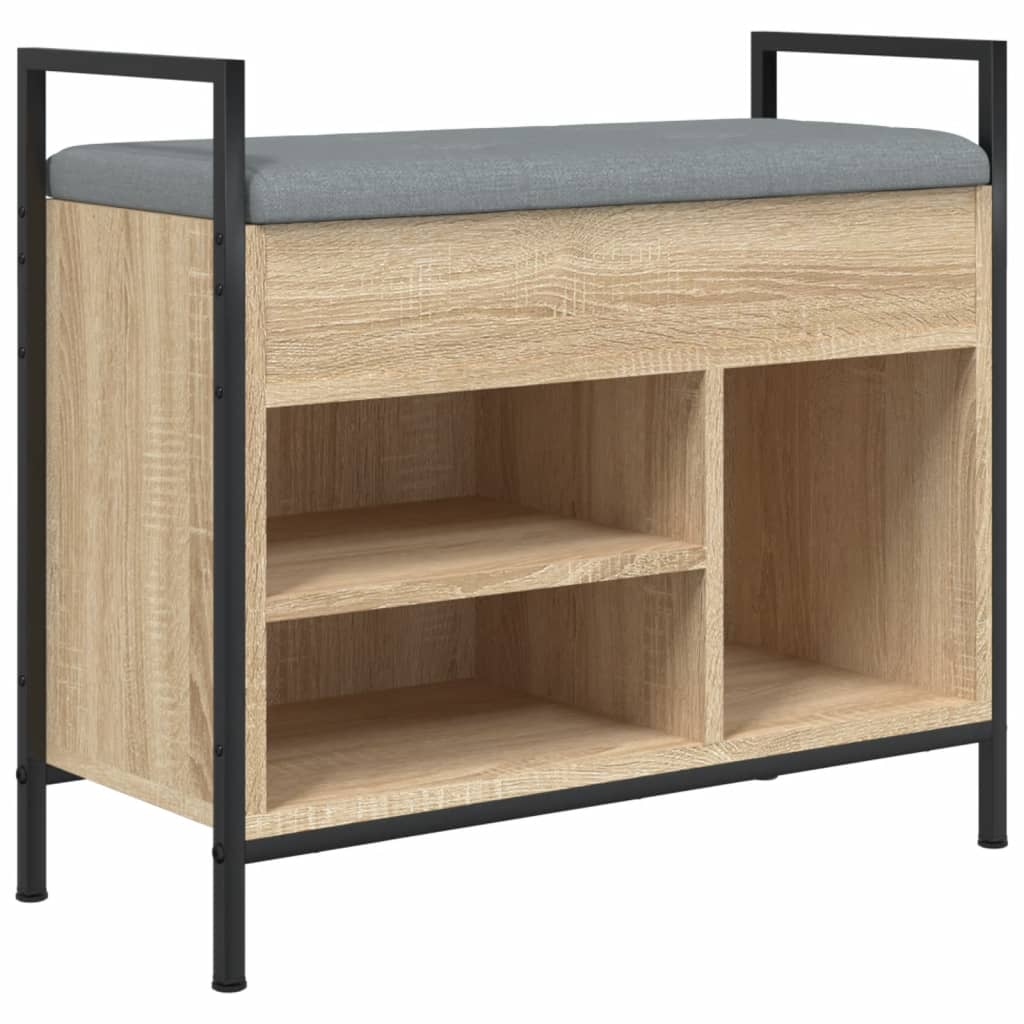 vidaXL Shoe Bench Sonoma Oak 65.5x32x57.5 cm Engineered Wood