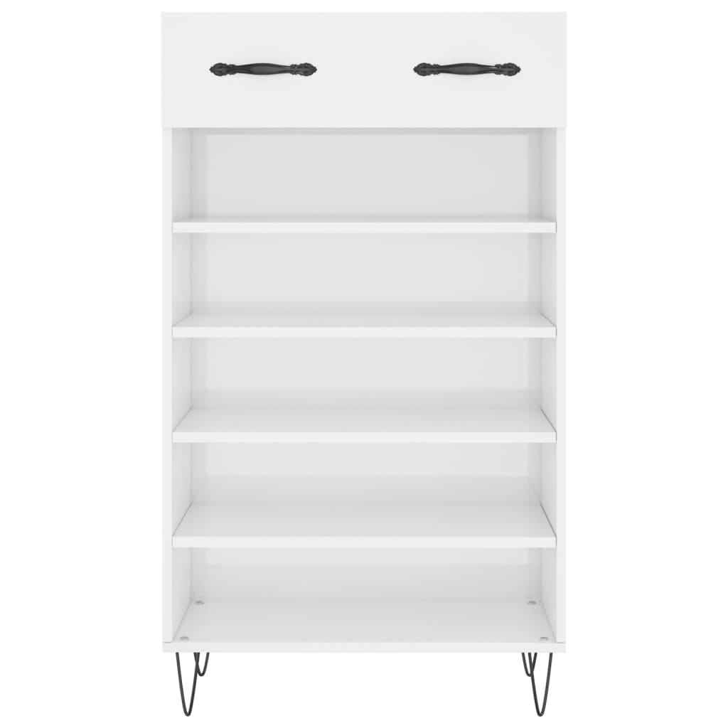 vidaXL Shoe Cabinet High Gloss White 60x35x105 cm Engineered Wood