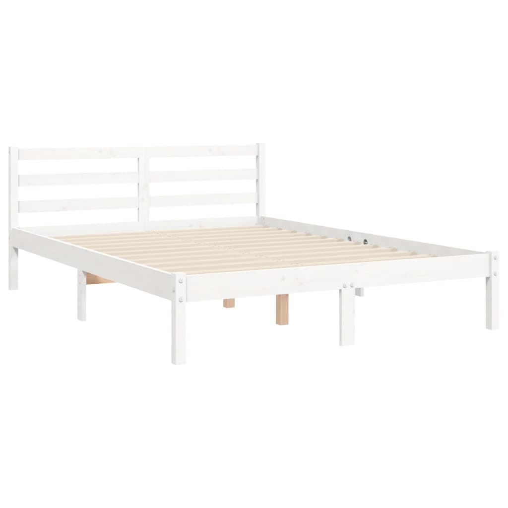 vidaXL Bed Frame without Mattress White 140x200 cm Solid Wood