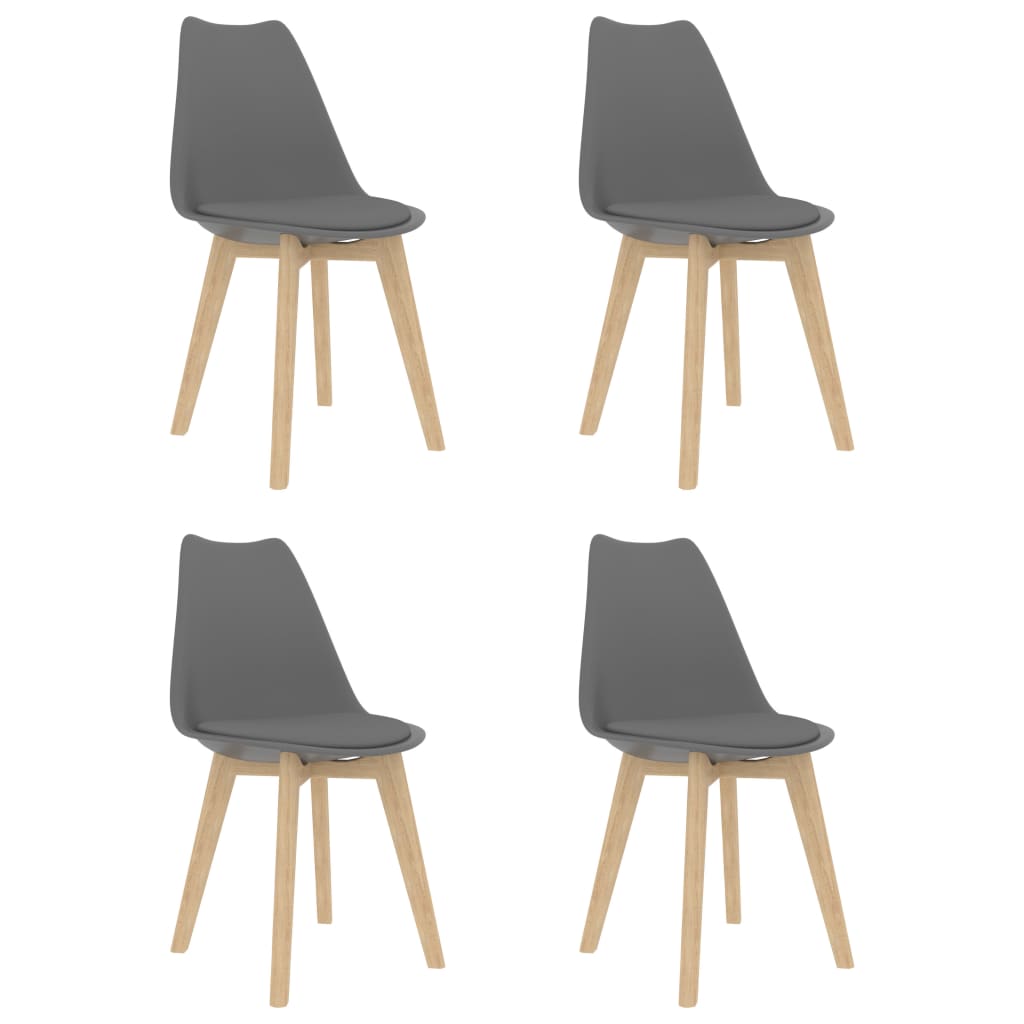 vidaXL Dining Chairs 4 pcs Grey Plastic