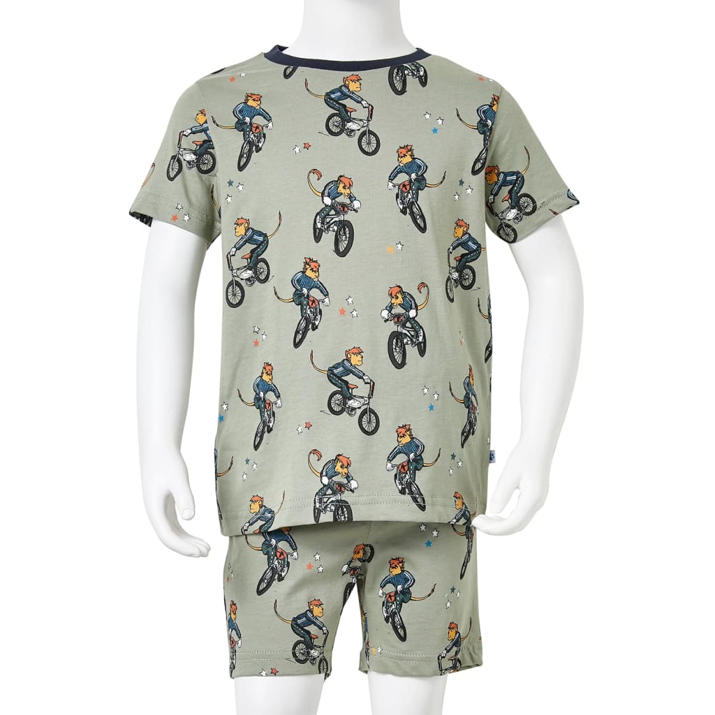 Kids' Pyjamas with Short Sleeves Light Khaki 140