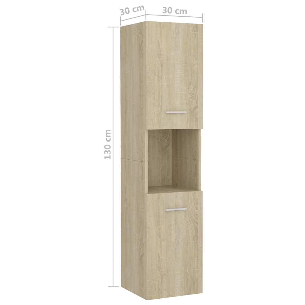 vidaXL Bathroom Furniture Set Sonoma Oak Engineered Wood