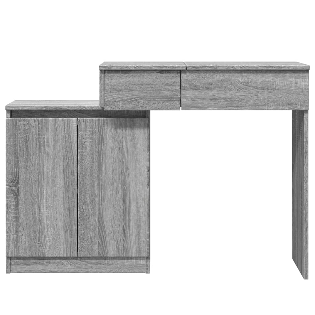 vidaXL Dressing Table with LED Grey Sonoma 115x37x110.5 cm