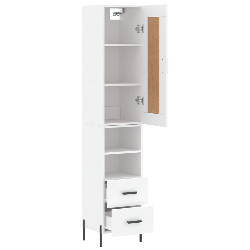 vidaXL Highboard White 34.5x34x180 cm Engineered Wood