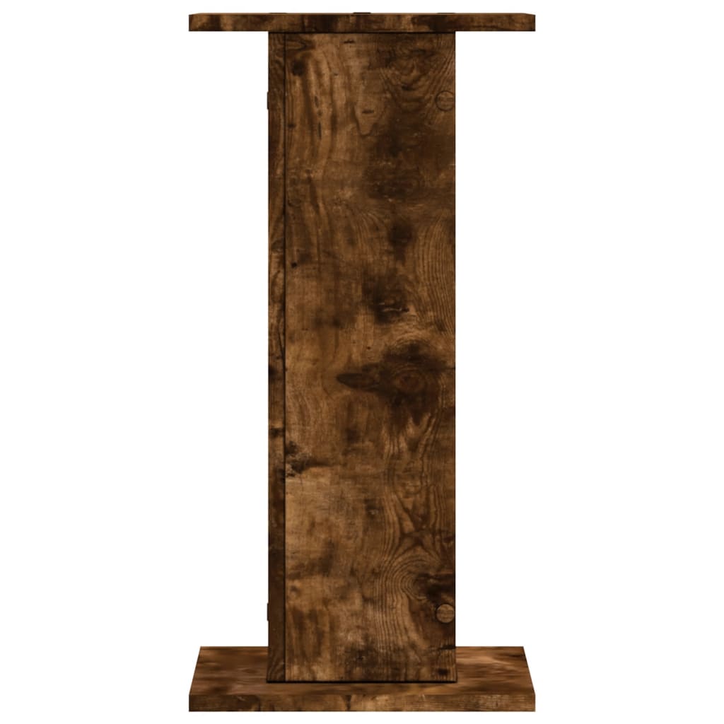 vidaXL Speaker Stands 2 pcs Smoked Oak 30x30x60 cm Engineered Wood