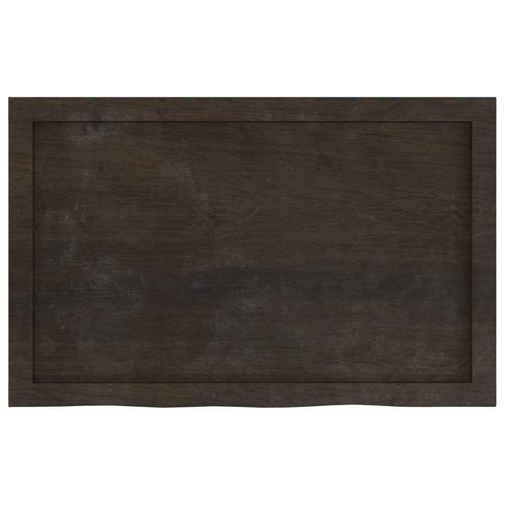 vidaXL Wall Shelf Dark Brown 80x50x(2-4) cm Treated Solid Wood Oak