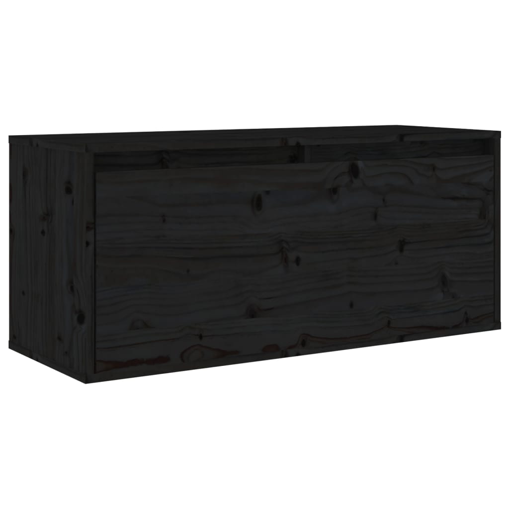 vidaXL TV Cabinets 4 pcs Black Solid Wood Pine