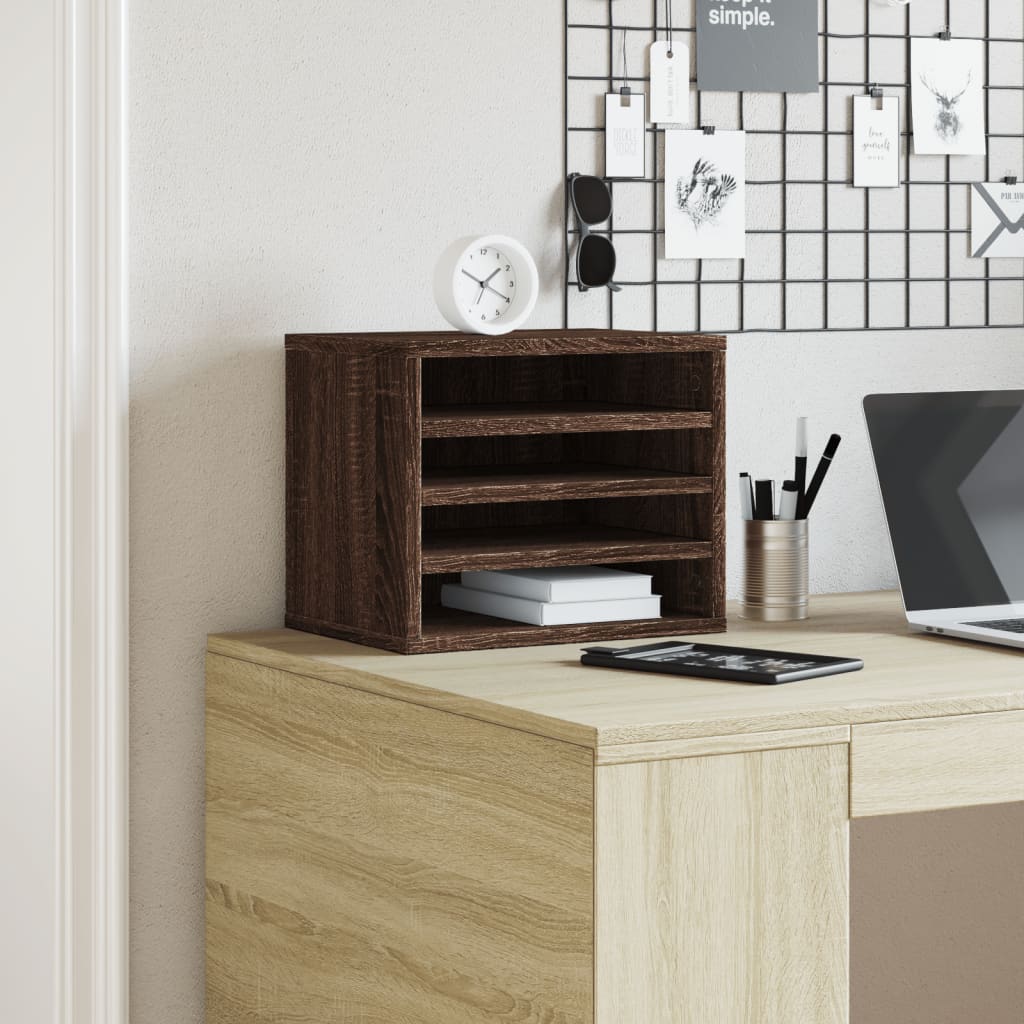 vidaXL Desk Organiser Brown Oak 36x26x29.5 cm Engineered wood