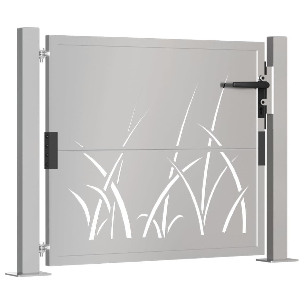 vidaXL Garden Gate 105x105 cm Corten Steel Grass Design