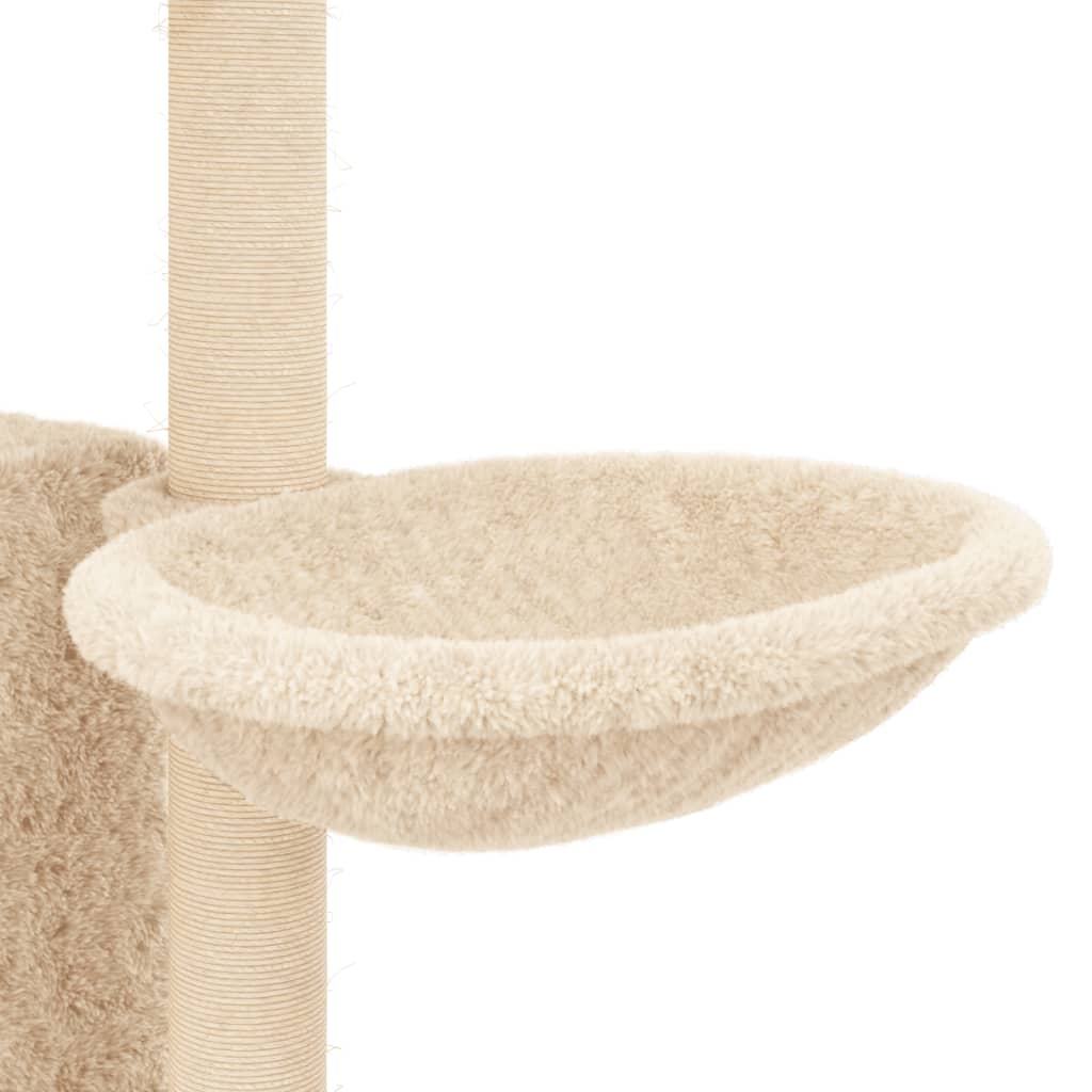 vidaXL Cat Tree with Sisal Scratching Posts Cream 131 cm