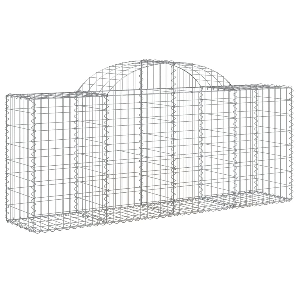 vidaXL Arched Gabion Baskets 10 pcs 200x50x80/100 cm Galvanised Iron