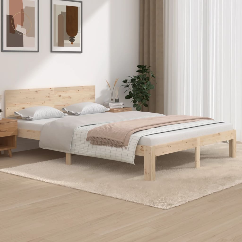 vidaXL Bed Frame without Mattress Solid Wood Pine 140x200 cm