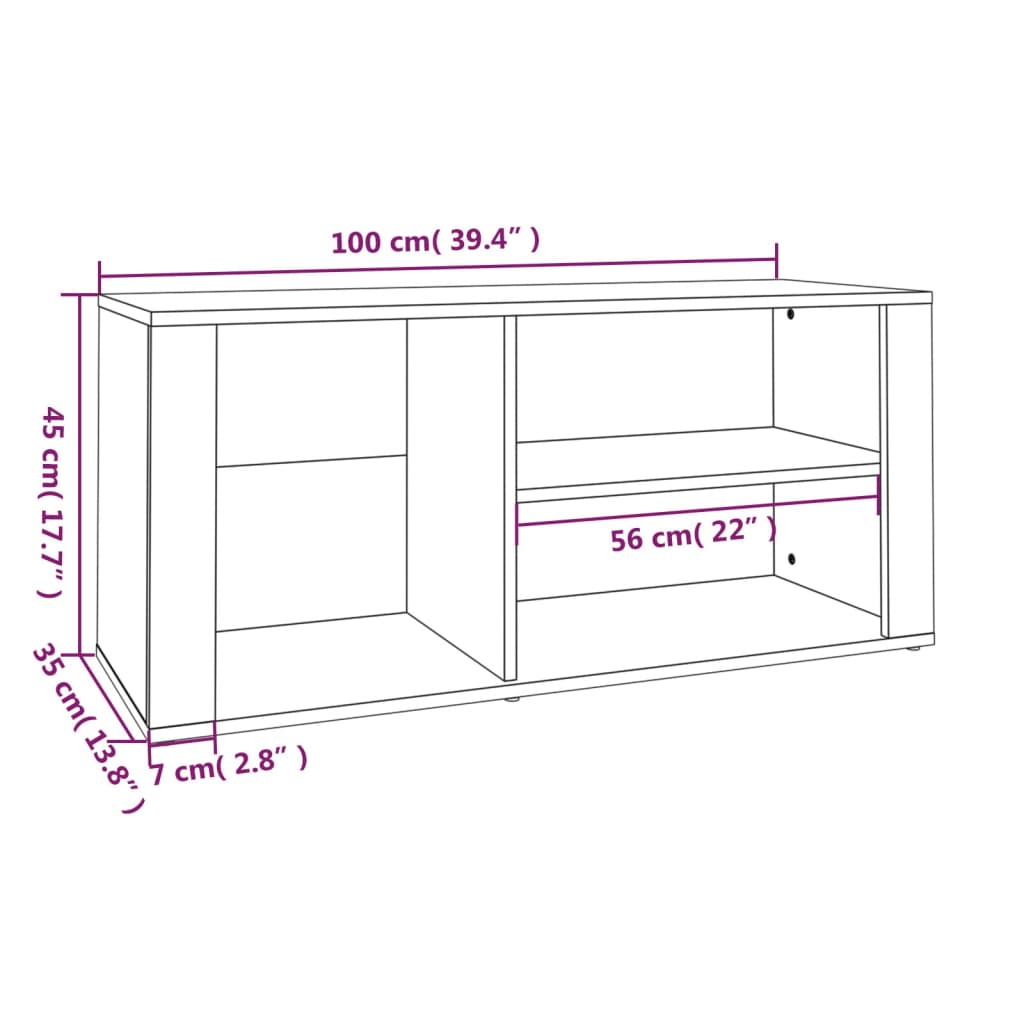 vidaXL Shoe Cabinet High Gloss White 100x35x45 cm Engineered Wood