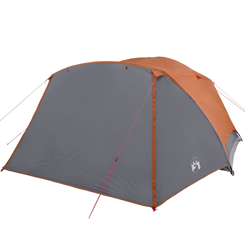 vidaXL Family Tent with Porch 6-Person Grey and Orange Waterproof