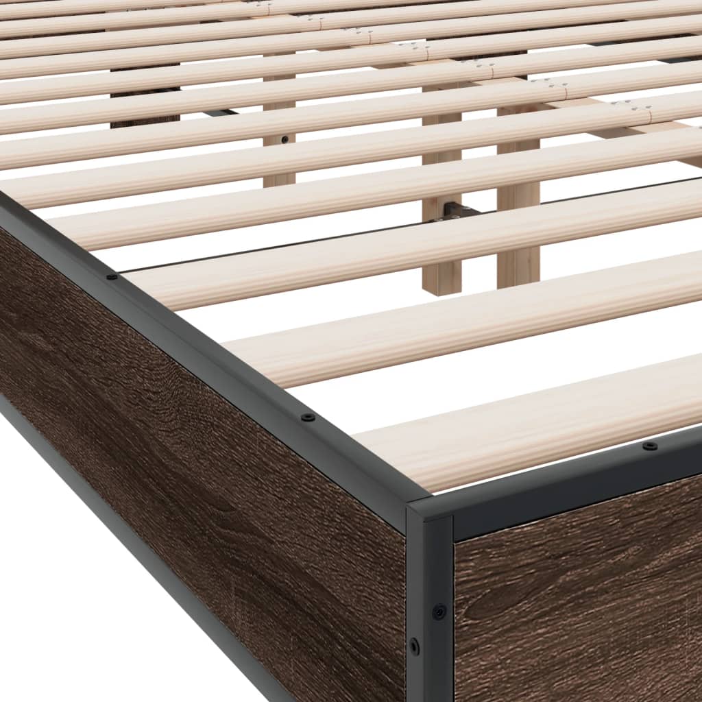 vidaXL Bed Frame without Mattress Brown Oak 120x200 cm