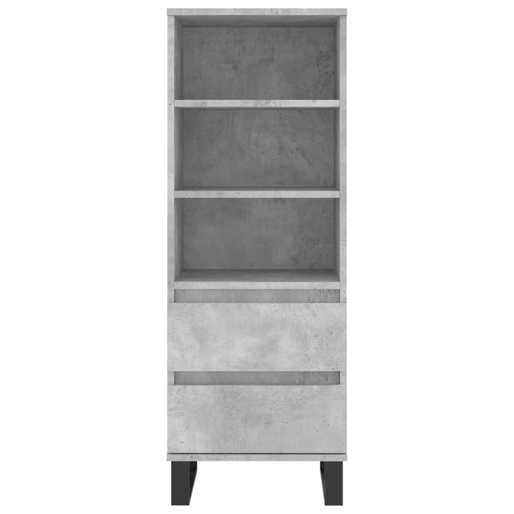 vidaXL Highboard Concrete Grey 40x36x110 cm Engineered Wood