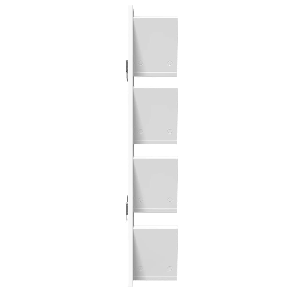 vidaXL Wall Bookshelf 4-Tier White 33x16x90 cm