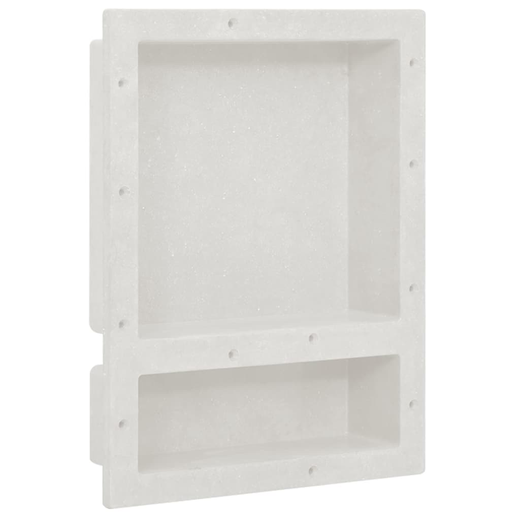 vidaXL Shower Niche with 2 Compartments Matt White 41x51x10 cm