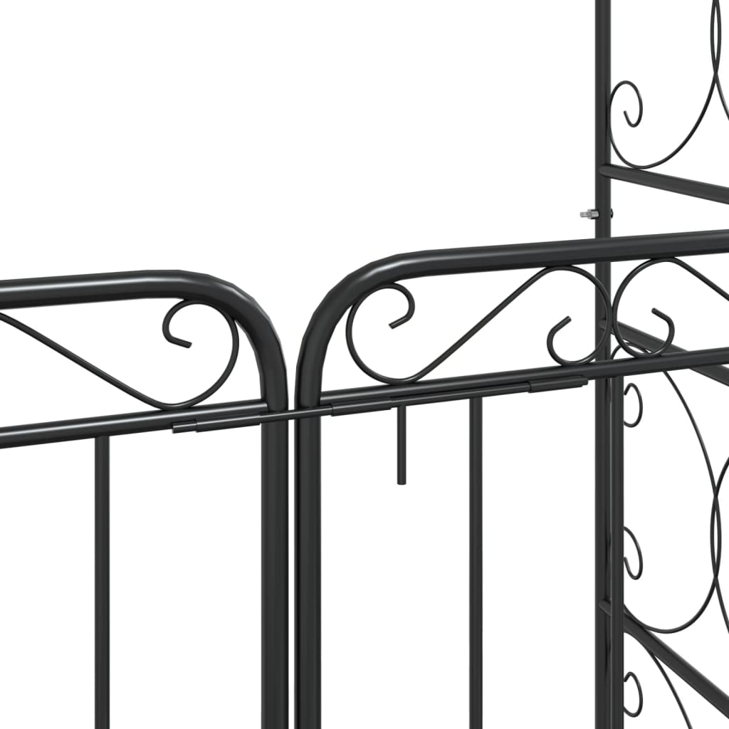 vidaXL Garden Arch with Gate Black 108x45x235 cm Steel