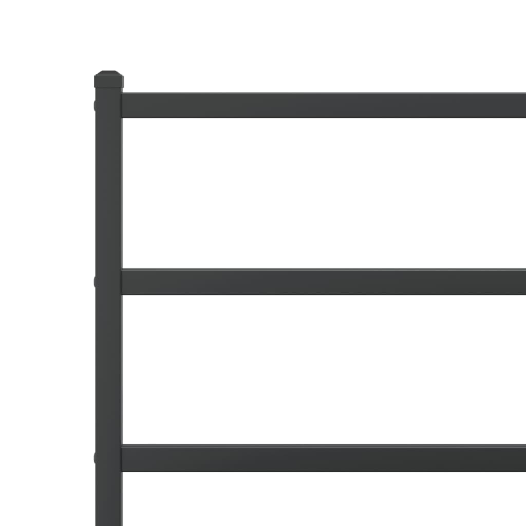 vidaXL Metal Bed Frame without Mattress with Footboard Black 100x190 cm