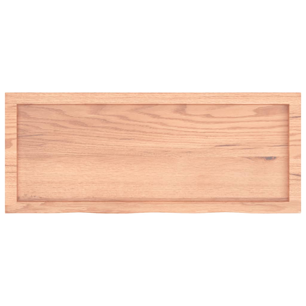 vidaXL Table Top Light Brown 100x40x(2-4) cm Treated Solid Wood Oak