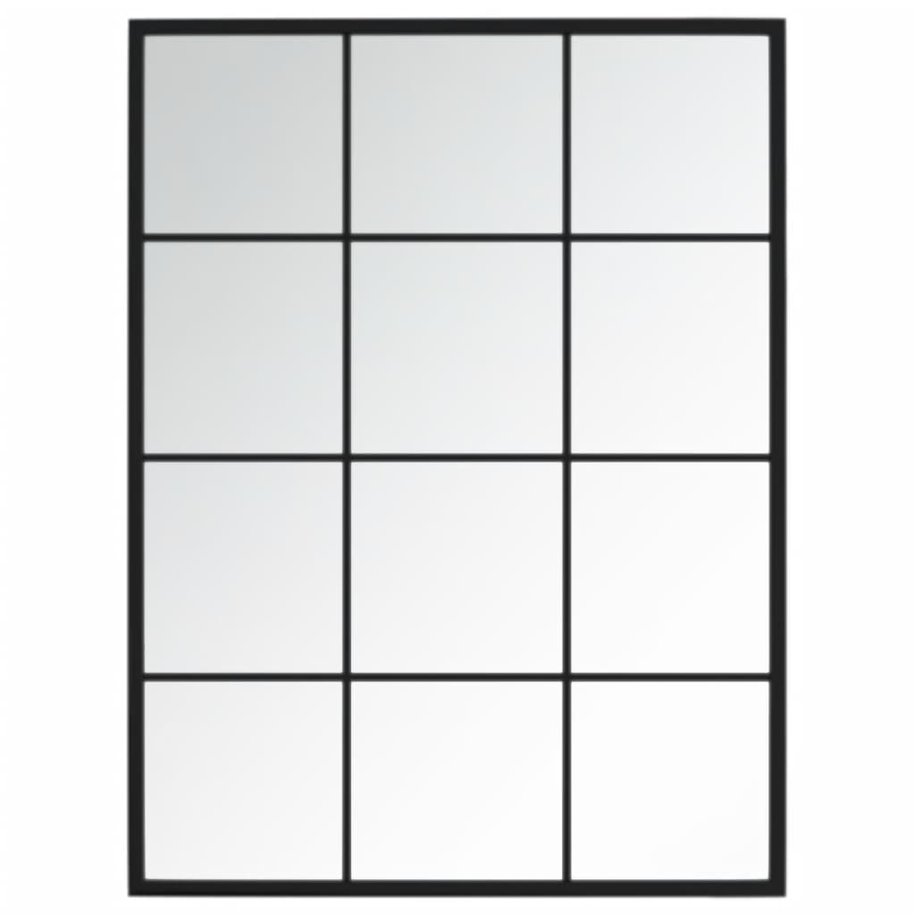 vidaXL Wall Mirrors 3 pcs Black 80x60 cm Metal