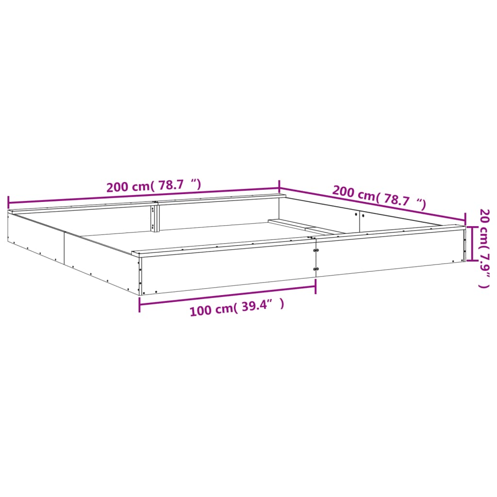 vidaXL Sandbox with Seats Square Solid Wood Pine