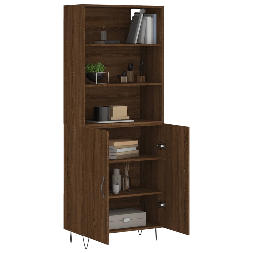 vidaXL Highboard Brown Oak 69.5x34x180 cm Engineered Wood