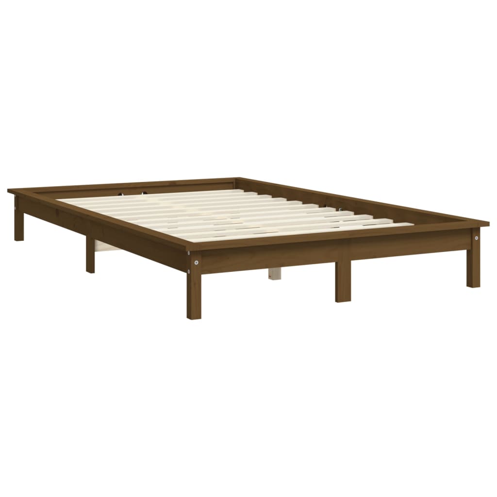 vidaXL Bed Frame Honey Brown 120x190 cm Small Double Solid Wood Pine