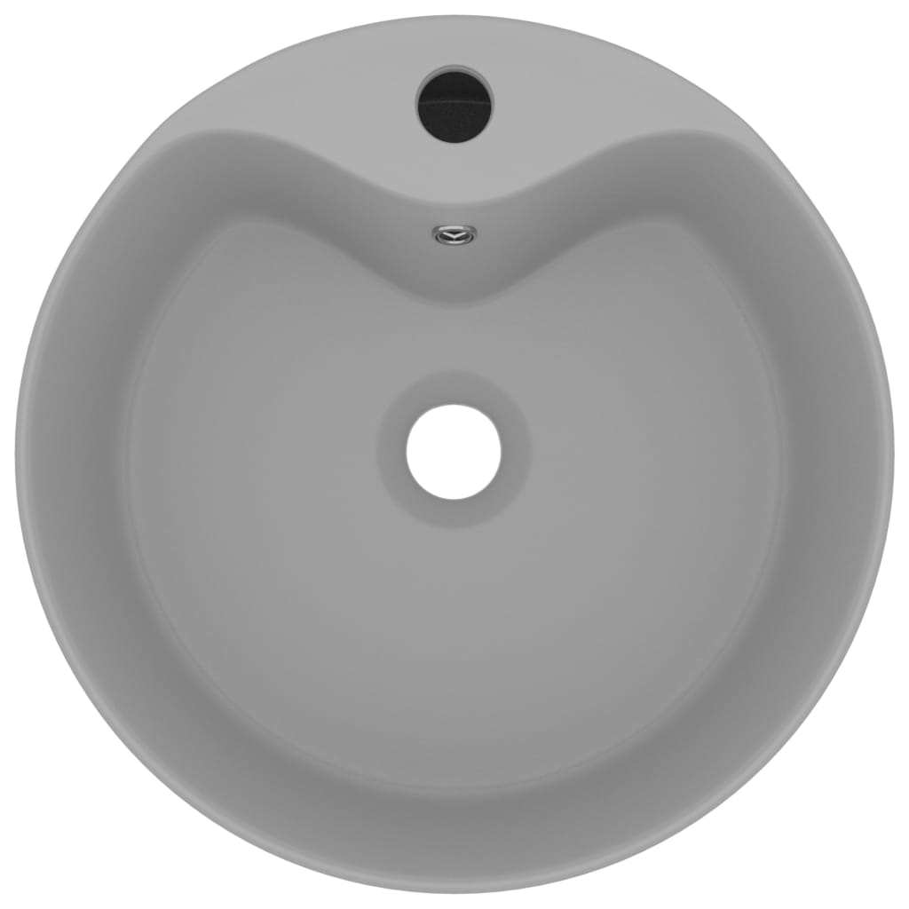 vidaXL Luxury Wash Basin with Overflow Matt Light Grey 36x13 cm Ceramic