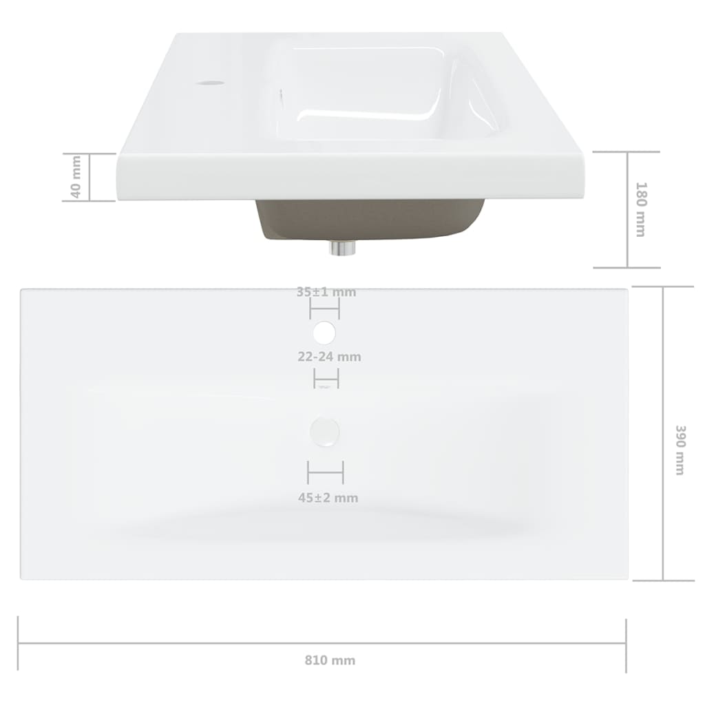 vidaXL Sink Cabinet with Built-in Basin White Engineered Wood