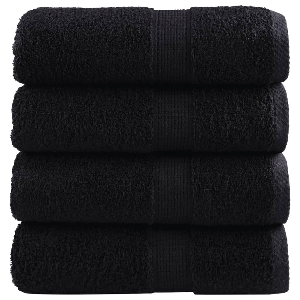 vidaXL Premium Soap Towels SOLUND 4 pcs Black 30x30 cm 600 gsm