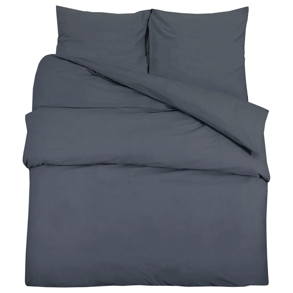 vidaXL Duvet Cover Set Anthracite 135x200 cm Light-weight Microfiber