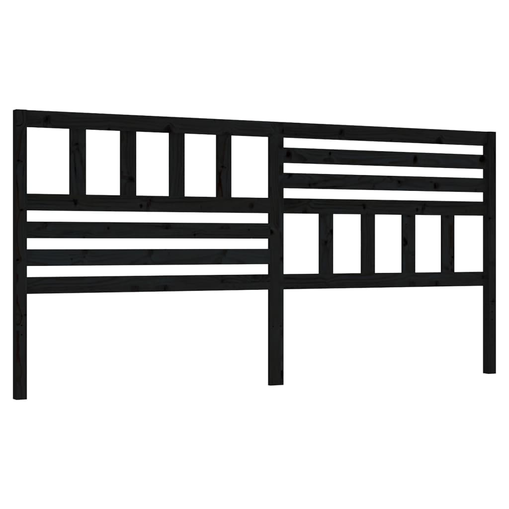 vidaXL Bed Headboard Black 186x4x100 cm Solid Wood Pine