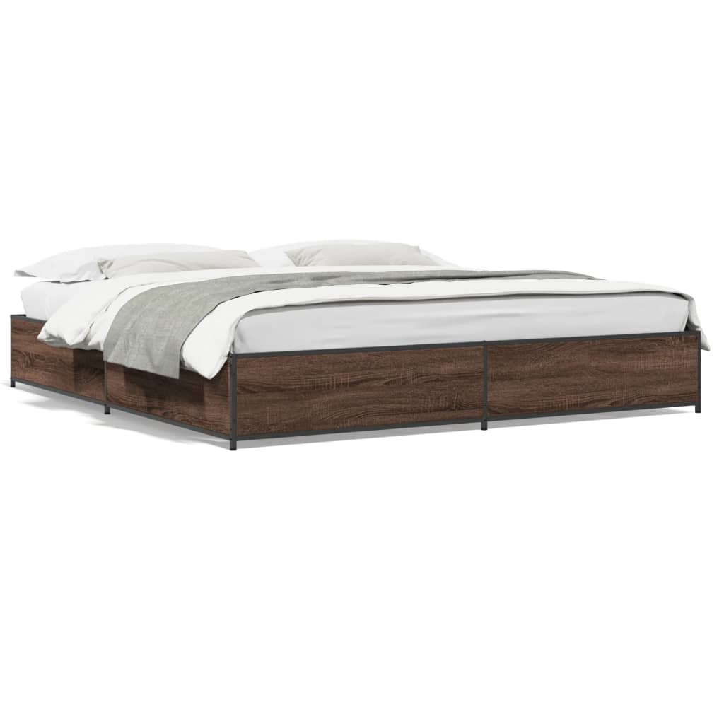 vidaXL Bed Frame without Mattress Brown Oak 160x200 cm