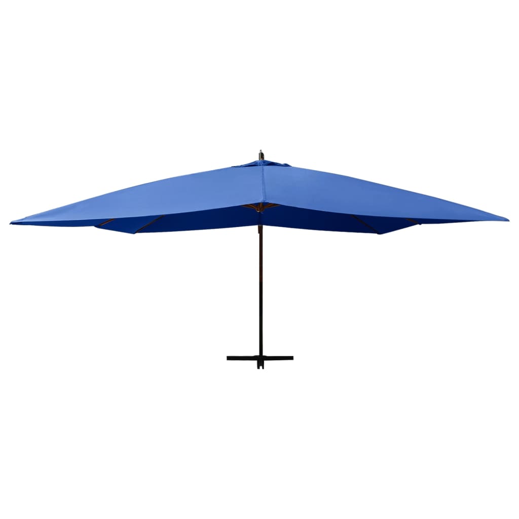 vidaXL Cantilever Garden Parasol with Wooden Pole 400x300 cm Azure Blue