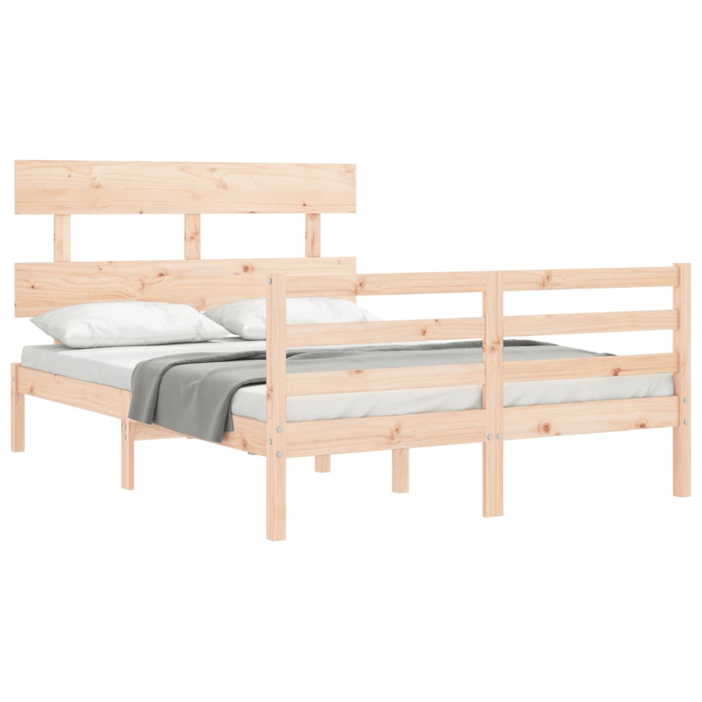 vidaXL Bed Frame without Mattress Small Double Solid Wood