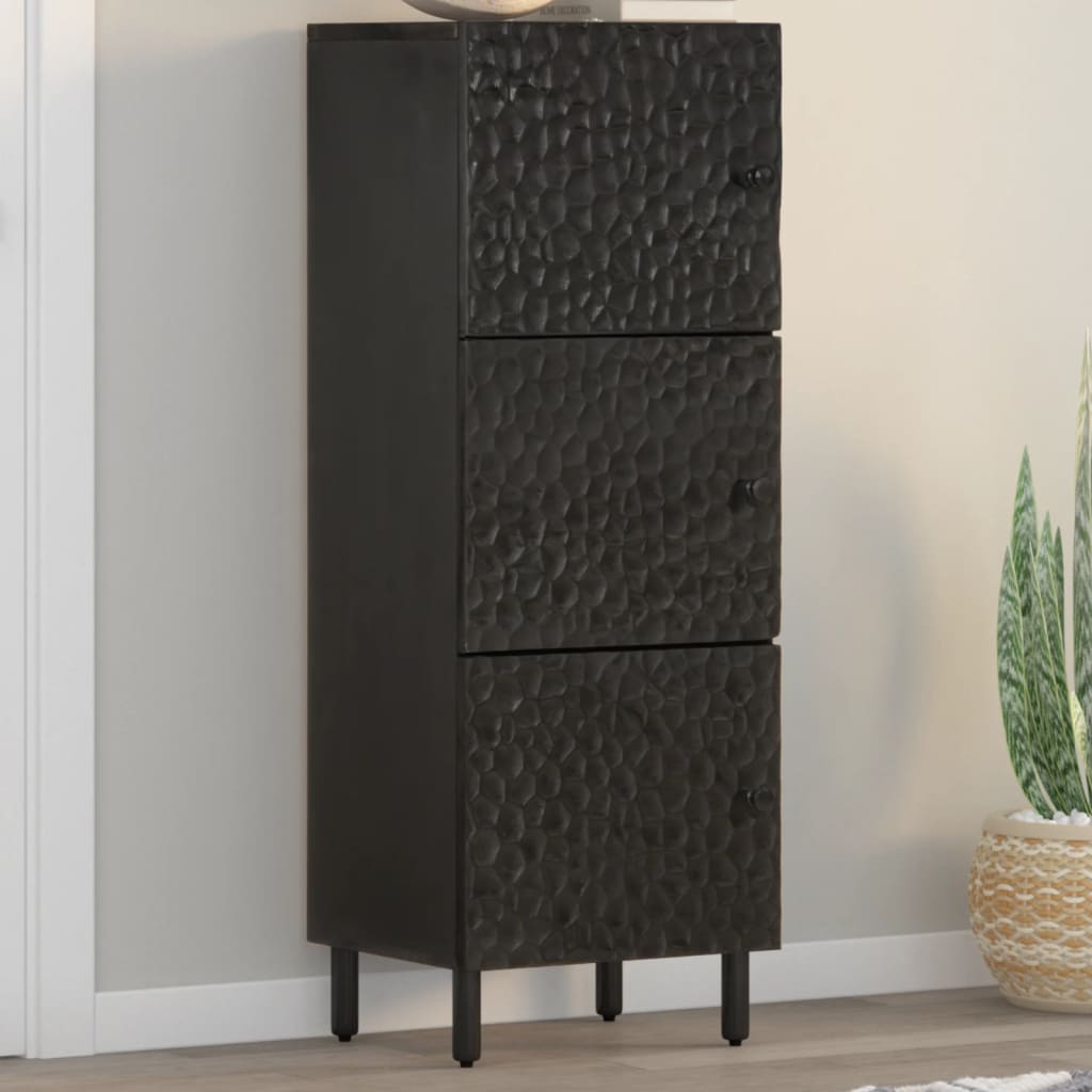 vidaXL Highboard Black 40x33x110 cm Solid Wood Mango